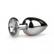 Easytoys Metal Butt Plug 126CLR - Anální šperk Stříbrná/Transparentní