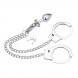 OhMama Fetish Hand Cuffs With Chain and Anal Plug