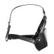 Ouch! Head Harness with Mouth Cover and Breathable Ball Gag Black
