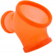 Toylie Latex Sleeve with Penis and Testicle Ring Gil Neon Orange
