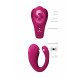 Vive Yoko Triple Action Vibrator Dual Prongs with Clitoral Pulse Wave Pink